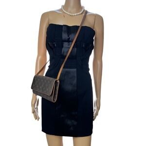 Women Maxazria Body Shaper Strapless Mini Dress Black Size M Lined Stretch